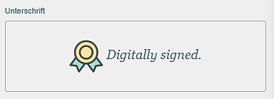 Bild zeigt die Abbildung Digitally signed.