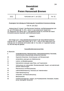 Bild zeigt erste Seite der Gebührenverordnung