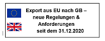 Bild zeigt folgenden Text: Export aus EU nach GB- neue Regelungen und Anforderungen seit dem 31.12.2020