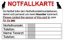 Bild zeigt beispielhaft eine Notfallkarte für Haustiere.